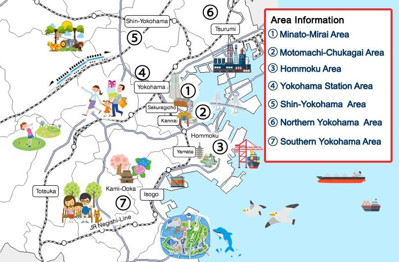 ქ. Yokohama სანახაობა რუკა